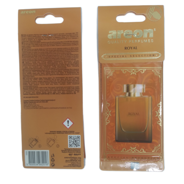 Diffuseur de parfum suspendu AREON, Désodorisant pour voiture  SPECIAL SELECTION "ROYAL"
